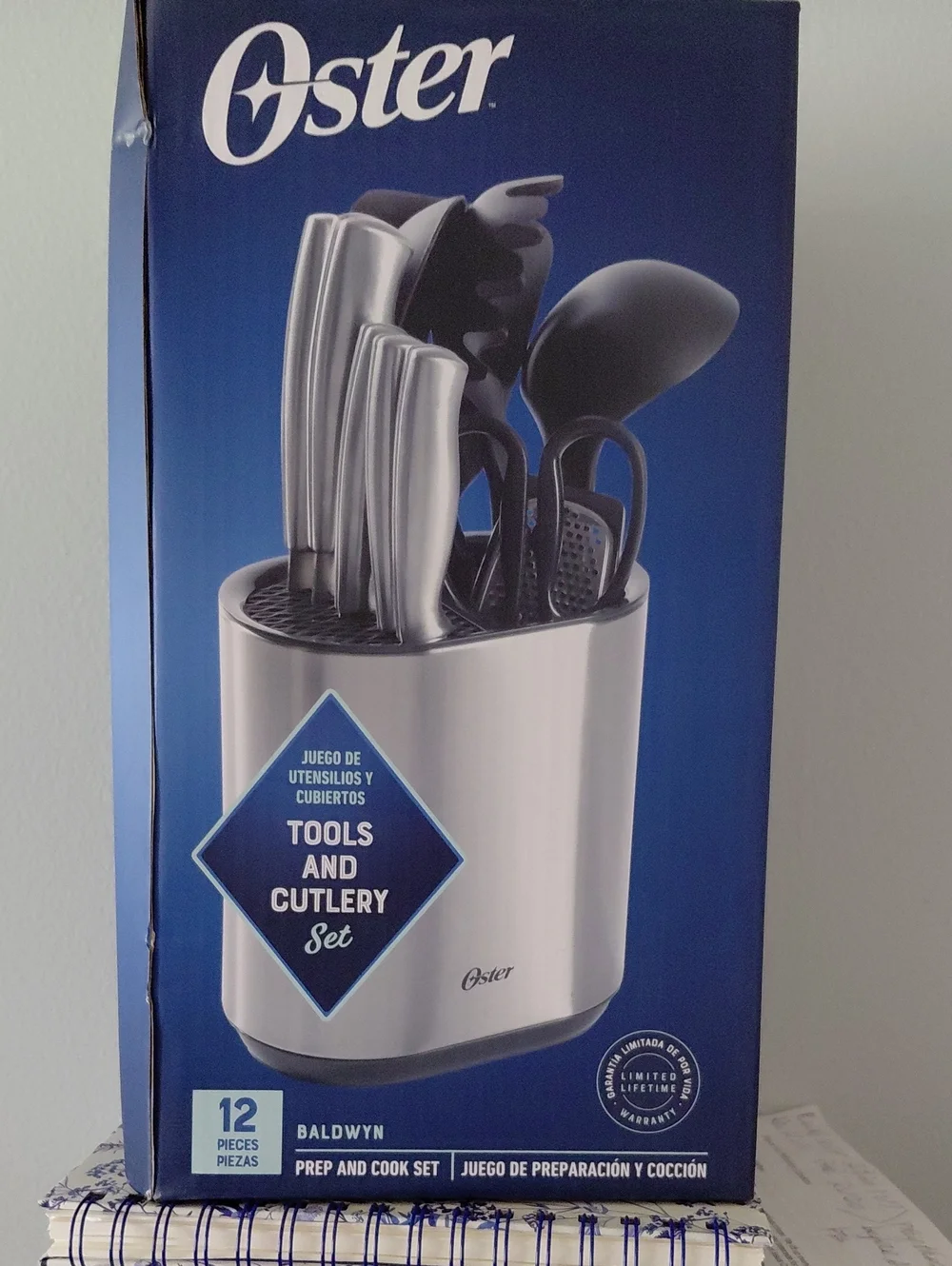 Oster Stainless Steel and Black Kitchen Tool & Cutlery Set 12 Pieces